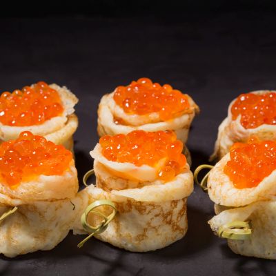 Блины с красной икрой